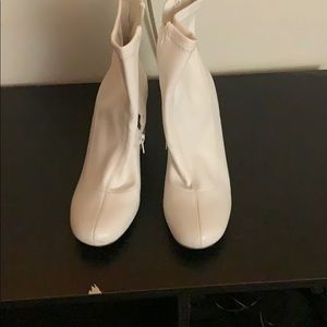 Nice white heels boots